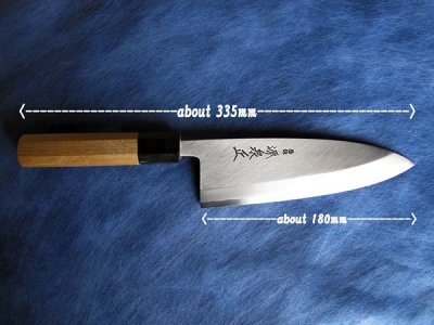 Photo2: [MINAMOTO-IZUMIMASA] Deba hocho 180mm Blue paper foged 