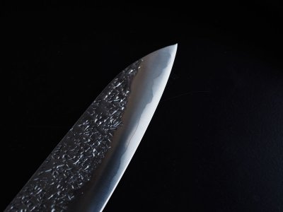 Photo3: [KISUKE] WA-Gyuto (chef's knife about 190mm brade, ATS-34 stainless / stainless Warikomi, Red sandalwood Handle)