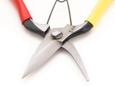 Photo3: [Tobisho] Cutting buds pruner (180mm edges, left handed, Red and Yellow taped)
