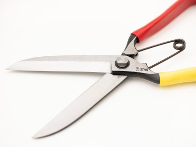 Photo2: [Tobisho] Left handed Topiary shears (Double and Straight edge 270mm, Red and Yellow taped)