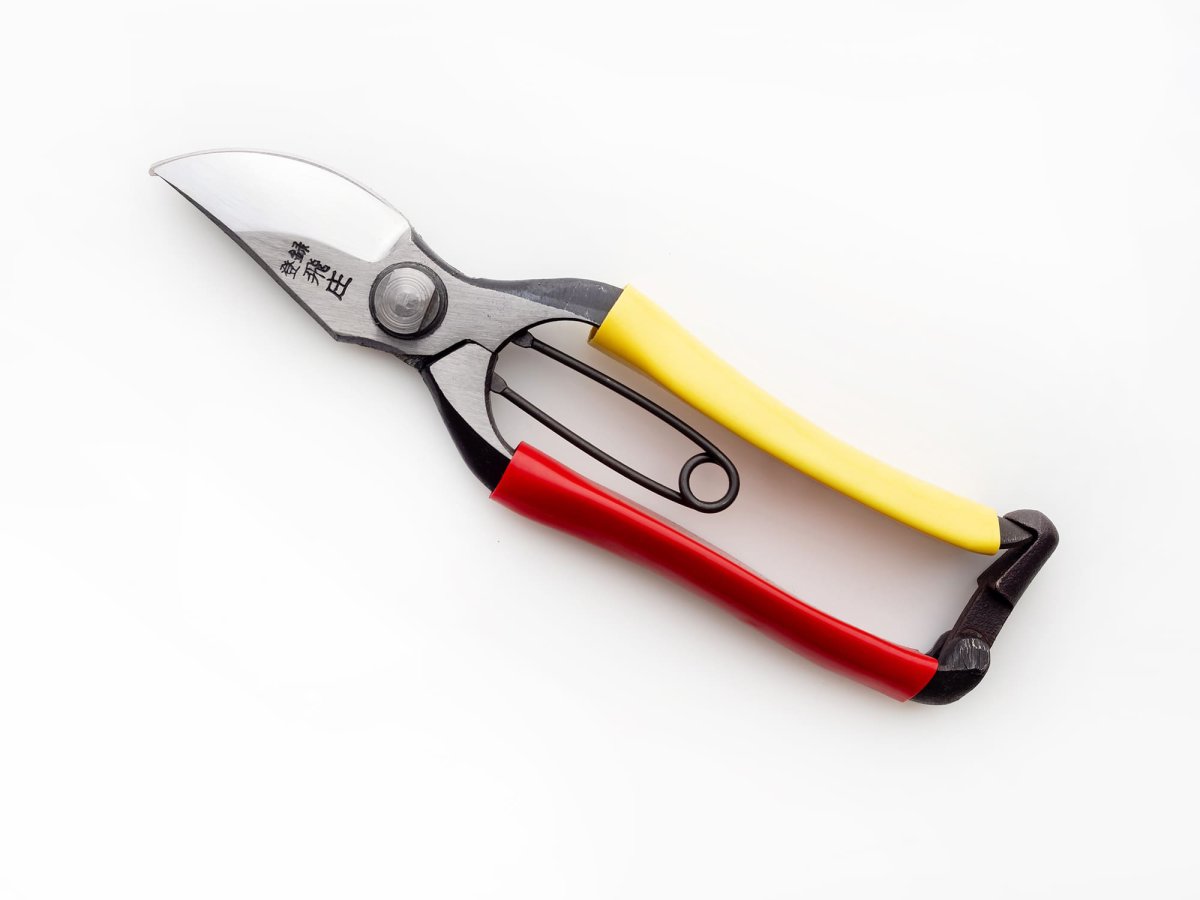 Photo1: [Tobisho] Pruners B-type 180mm (Red and Yellow taped handle) (1)