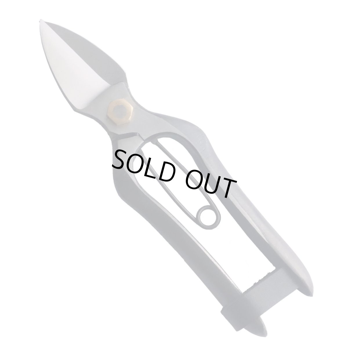 Tobisho, Double-Bladed (Straight Blade) pruning shears 185mm (7.3") symmetrical blade forged in Yamagata Japan — Close-up view focusing on the compact straight cutting blade.