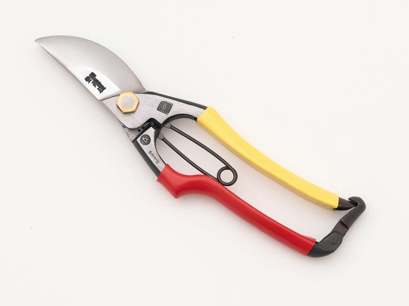 Photo1: [Tobisho] Pruners New A-type (200mm edge / Blue paper steel, Aogami, Red and Yellow taped) (1)